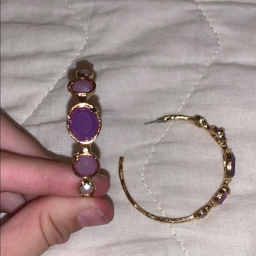 Lilly Pulitzer gold studded hoop earrings
